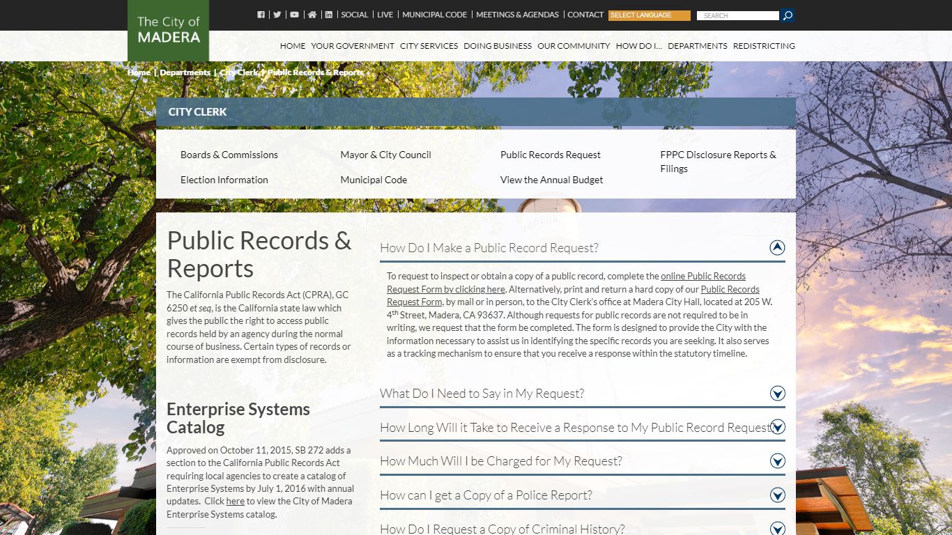Public Records & Reports - City of Madera