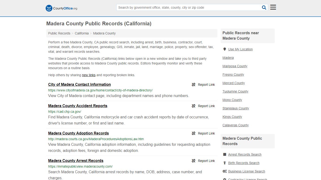 Public Records - Madera County, CA (Business, Criminal ...