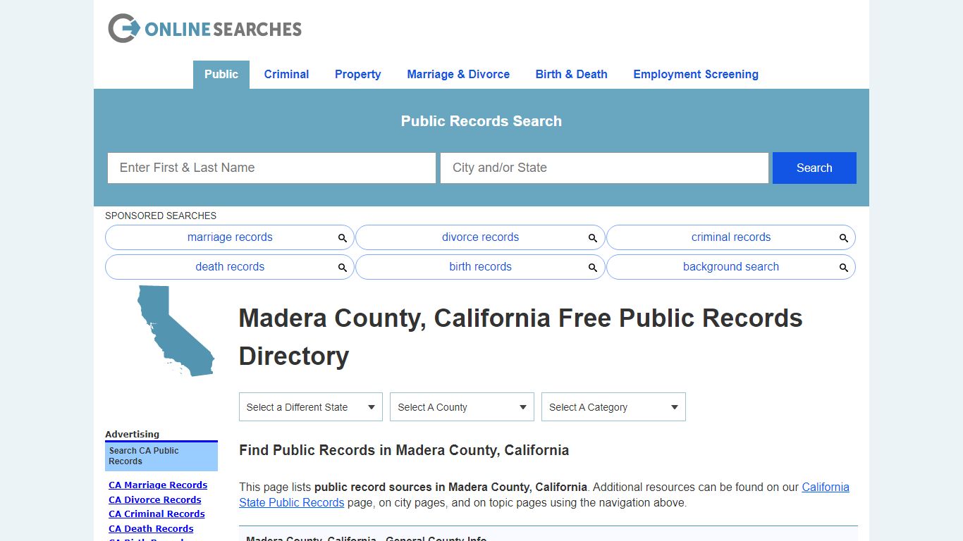 Madera County, California Public Records Directory