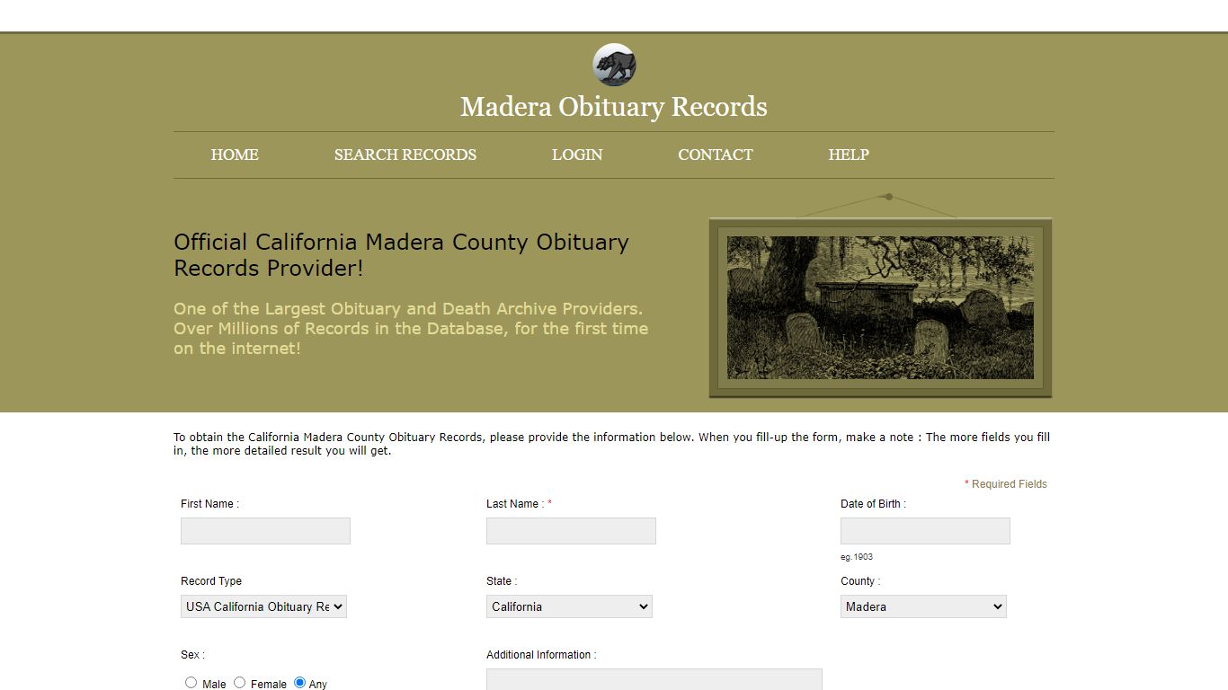 Madera County Public Records. Obituary Records. California ...